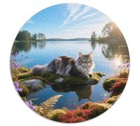 Oriental Longhair, Puzzle Rond 1000 Pièces Agrémenté DePet Chat, Parfait pour Un Dimanche Pluvieux À La Maison 1000pcs (67.5x67.5cm)