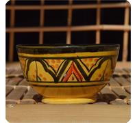 Oriental marocain bol en céramique Céréales fruits salade bol déco mini, jaune