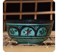 Oriental marocain bol en céramique Céréales fruits salade bol déco mini, vert