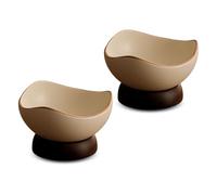 Oriental riverkit Bols à Dessert en Porcelaine, Lot de 2 Bol Aperitif, Bol à Tapas, Bols à trempette pour Dessert, Salade ou Crème Glacée, Résistants au Lave-vaisselle, Beige + Jaune