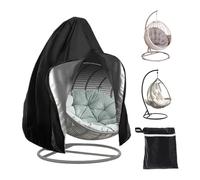 Oriental riverkit Housse de Chaise Suspendue de Patio avec Fermeture éclair, Imperméable Coupe Vent Anti-UV Housse de Chaise à œufs Pivotante, Housse de Chaise à Siège Unique,190 x 15 cm (Noir)