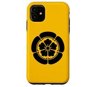 Oriental Vintage Noir Jaune Japon Oda Kamon Coque pour iPhone 11
