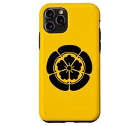 Oriental Vintage Noir Jaune Japon Oda Kamon Coque pour iPhone 11 Pro