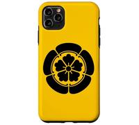 Oriental Vintage Noir Jaune Japon Oda Kamon Coque pour iPhone 11 Pro Max