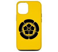 Oriental Vintage Noir Jaune Japon Oda Kamon Coque pour iPhone 12/12 Pro