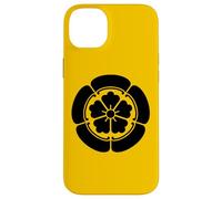 Oriental Vintage Noir Jaune Japon Oda Kamon Coque pour iPhone 14 Plus