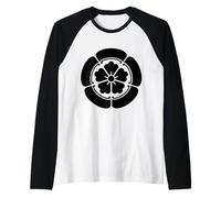 Oriental Vintage Noir Jaune Japon Oda Kamon Manche Raglan