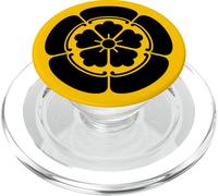 Oriental Vintage Noir Jaune Japon Oda Kamon PopSockets PopGrip pour MagSafe