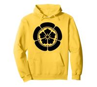 Oriental Vintage Noir Jaune Japon Oda Kamon Sweat à Capuche