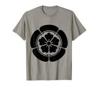 Oriental Vintage Noir Jaune Japon Oda Kamon T-Shirt