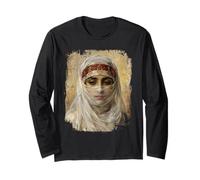 Orientalist Portrait Veiled Woman 19th Century Art Painting Manche Longue