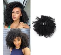Orientfashion Afro Kinky Curly 4C Human Hair, Curly Weave Natural Human Hair Extension (Noir Naturel, 8 Pouces)