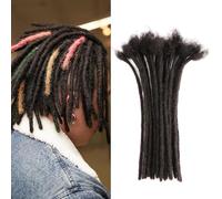 Orientfashion Lot de 60 dreadlocks en cheveux humains naturels Noir 25,4 cm 0,6 cm