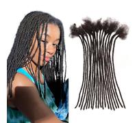 Orientfashion Lot de 60 dreadlocks en cheveux humains naturels Noir 30,5 cm 0,4 cm
