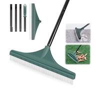 ORIENTOOLS Râteau de jardin - Brosse à gazon artificiel - En plastique - Avec poignée en trois parties - 75 à 135 cm - Râteau artificiel avec brosse PBT pour gazon et tapis