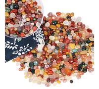 Orientrea Mini Pierres polies de Agate colorée Crystal, Agate colorée Naturel de 500 g, Petite Passée Chips écrasé Pierre Guérison Reiki Cristal Bijoux Décoration de la Maison (Agate colorée)