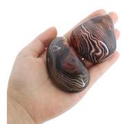 Orientrea Pierre de palme Sardonyx - 2 pièces de cristal énergétique de poche, pierre de soin lisse