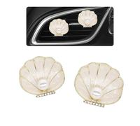 ORIESSE Lot de 2 désodorisants pour grille d'aération de voiture, motif coquillage festonné beige, océan, diffuseur de décoration d'intérieur pour femme, maman