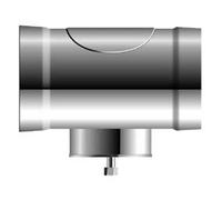 Orifice de test de pièce moulée combiné avec couvercle demi-rond, siphon de condensat (max.150mm) avec vidange 1" et écrou borgne 300 mm