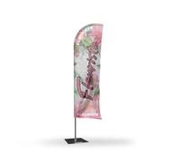 Oriflamme Aile d’Avion - Fleuriste : Attirez les Amoureux des Fleurs avec une Signalétique Élégante,taille M(60 * 260 cm),3666905022768 (Pied base 4 kg)