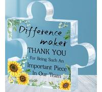 ORIGACH Difference Maker Puzzle en acrylique gravé 11,9 x 11,9 cm, cadeau de remerciement pour patron, manager, chef, mentor, collègue, cadeau de départ pour homme et femme