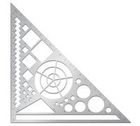 ORIGACH Équerre de charpentier en métal avec graduation, gabarit de mesure en acier inoxydable, outil polyvalent pour les travaux de menuiserie et de menuiserie 21,7 cm