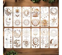 ORIGACH Lot de 12 pochoirs de lecture de cartes de tarot en plastique réutilisables pour dessin, peinture sur mur, tissu, meubles