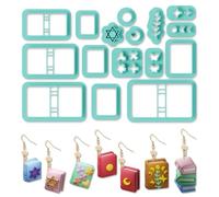 ORIGACH Lot de 16 emporte-pièces en argile polymère sur le thème du livre pour la fabrication de boucles d'oreilles et de bijoux