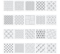 ORIGACH Lot de 20 pochoirs Sashiko 14 x 14 cm en plastique avec motifs japonais traditionnels pour dessiner des lignes géométriques pour matelassage et broderie à la main