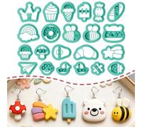 ORIGACH Lot de 22 éléments mignons emporte-pièces en argile | emporte pièces en argile polymère plastique pour bijoux en polymère et boucles d'oreille avec boîte de rangement transparente