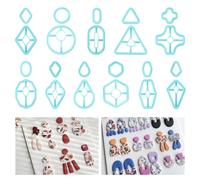 ORIGACH Lot de 22 emporte-pièces géométriques en argile polymère de formes géométriques pour la fabrication de boucles d'oreilles, pour la fabrication de bijoux