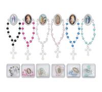 ORIGACH Lot de 24 broches de chapelet Vierge Marie et Jésus avec boîte cadeau pour invités religieux catholiques Cadeau de communion Recuerdos De Bautizo Recuerdos Broches