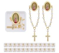 ORIGACH Lot de 24 épinglettes commémoratives Notre-Dame de Guadalupe avec coffret cadeau pour première communion et baptême pour invités Recuerdos De Bautizo