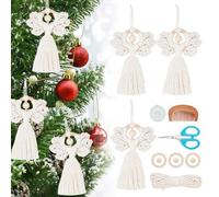 ORIGACH Lot de 3 kits d'ange en macramé pour débutants et adultes - Décoration murale bohème en macramé - Décoration murale faite à la main - Pour la maison, la chambre à coucher, le salon