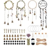 ORIGACH Lot de 4 cloches de sorcière à faire soi-même pour poignée de porte, kit de décorations de sorcellerie, carillons éoliens pour la protection, cadeau de sorcière, artisanat de sorcière pour