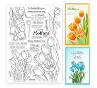 ORIGACH Tampons transparents en silicone « Happy Mother's Day » pour la fabrication de cartes, le scrapbooking, la décoration d'album photo, 29,7 x 21 cm