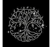 ORIGACH Transfert thermocollant, motif arbre de vie, strass thermocollants, décoration pour réparation de vêtements, t-shirts, vestes, sacs, vêtements, accessoires de bricolage