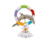 Origami 3D 501828-3D Origami dauphin - Belle sculpture en papier 3D avec composants brevetés et instructions de montage compréhensibles (français non garanti), 343 pièces,