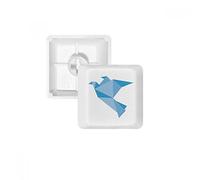 Origami Abstract Blue Pigeon Pattern Clavier PBT pour Clavier Mécanique Blanc OEM sans Marquage R2 Multicolore