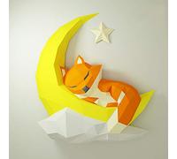 Origami Décoration Murale Renard Papier Trophée DIY Papercraft 3D Animal Murale DIY Sculpture Puzzle Papier Jouets Artisanat Activité Puzzle À La Main