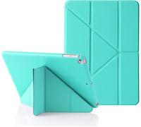 Origami Étui Pour Ipad 9,7"" 6ème 2018 Et 5ème 2017, Et Compatible Avec Ipad 9,7"" Air 2013 Et Air 2ème 2014, Plusieurs Angles De Vue, Coque En Silicone Lisse, Veille/Réveil Automatique (Bleu Ciel)