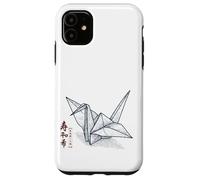 Origami Grue - Kanji Japonais pour la Paix et l'espoir Coque pour iPhone 11