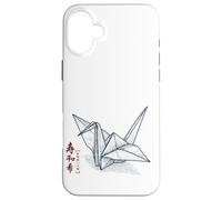 Origami Grue - Kanji Japonais pour la Paix et l'espoir Coque pour iPhone 16 Plus