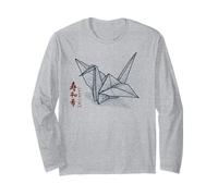 Origami Grue - Kanji Japonais pour la Paix et l'espoir Manche Longue
