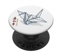 Origami Grue - Kanji Japonais pour la Paix et l'espoir PopSockets PopGrip Adhésif