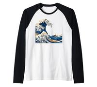 Origami Hokusai Vague Art Japonais Vagues asiatiques Manche Raglan