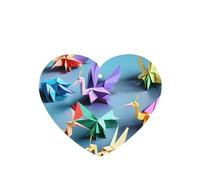 Origami Lot de 10 feuilles de désodorisant pour voiture avec corde Motif grues Multicolore