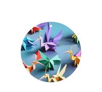 Origami Lot de 10 feuilles de désodorisant pour voiture avec corde Motif grues Multicolore