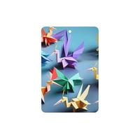 Origami Lot de 10 feuilles de désodorisant pour voiture avec corde Motif grues Multicolore