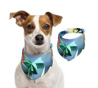 Origami Multicolore Papercraft Cranes Imprimé Pet Coton Écharpe Double Face Doux Élégant Vêtements Hiver Pour Chiens Chats Animaux Accessoire